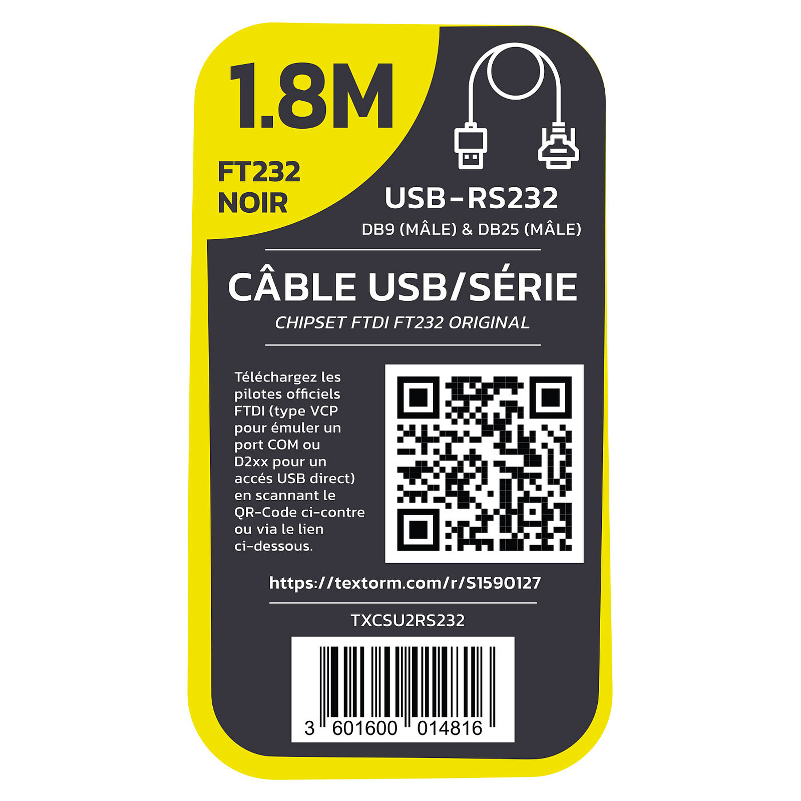 Textorm TXCSU2RS232 USB 2.0/Serial (1.8m)