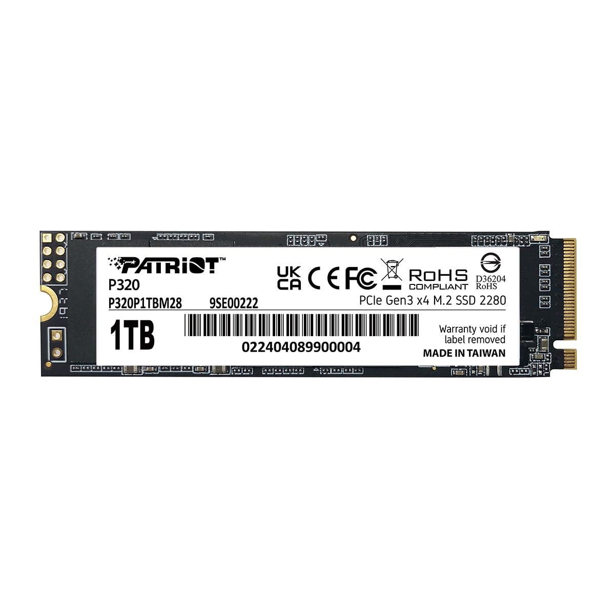 Unidad de estado sólido (SSD) Patriot P320 de 1 TB, M.2, PCIe 3.0