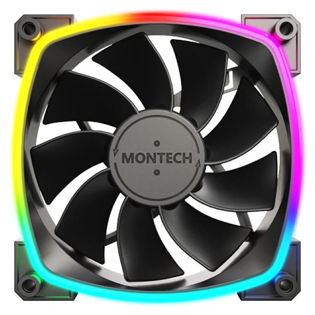 Montech RX120 PWM 12cm Computer Case Fan Black (3 Pack)