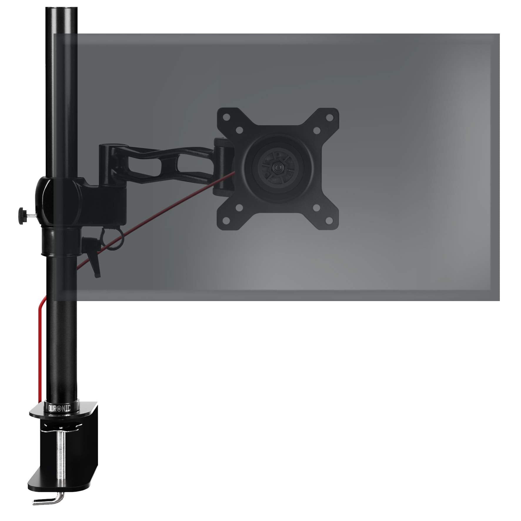Support d'écran Duronic DM351X2 à pince pour bureau - Hauteur ajustable, rotatif/inclinable/pivotant - Compatibilité universelle avec moniteurs VESA 75/100 - 1 extension, aluminium
