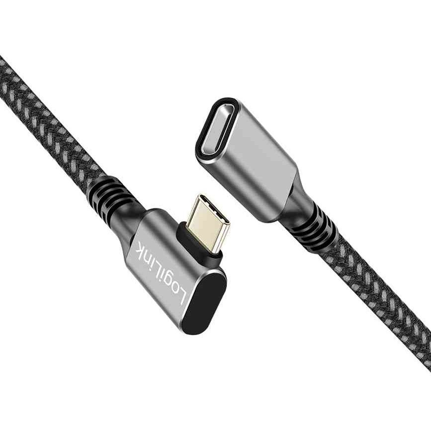 Câble d'extension LogiLink USB 3.2 Gen2, boîtier en aluminium, 1m, noir/gris