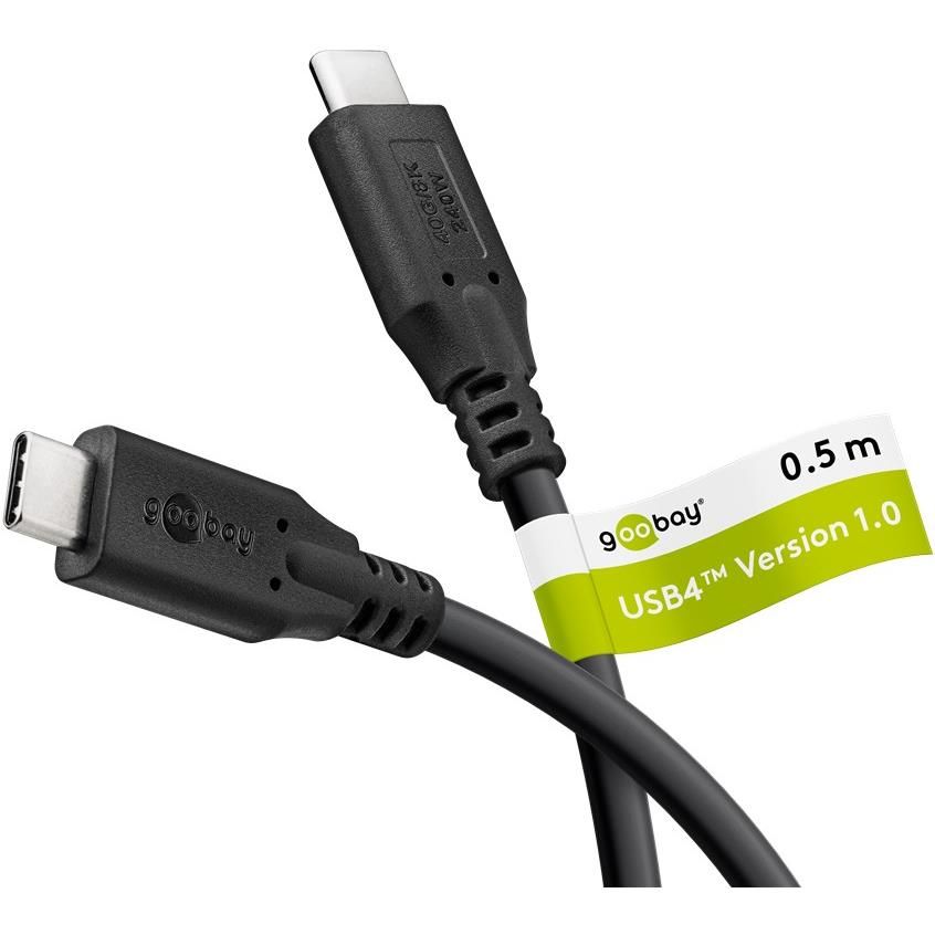 Goobay USB-C Cable, USB4, 240W, 40 Gbps, 0.5m