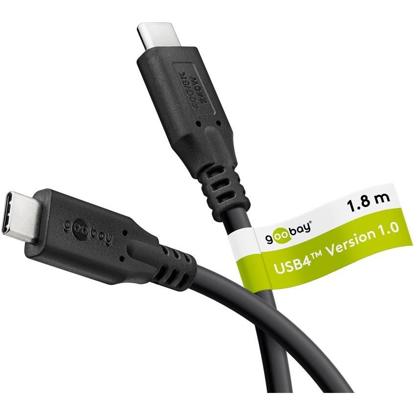 Goobay USB-C Cable, USB4, 240W, 40Gbps, 6ft