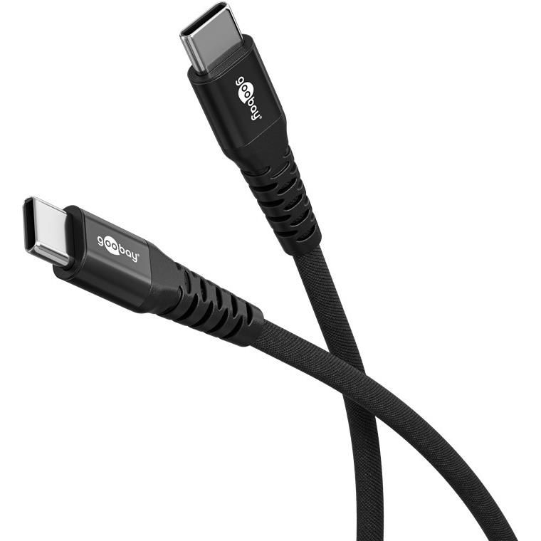 Goobay USB-C Super Soft Cable with Metal Connectors, 1m, Black