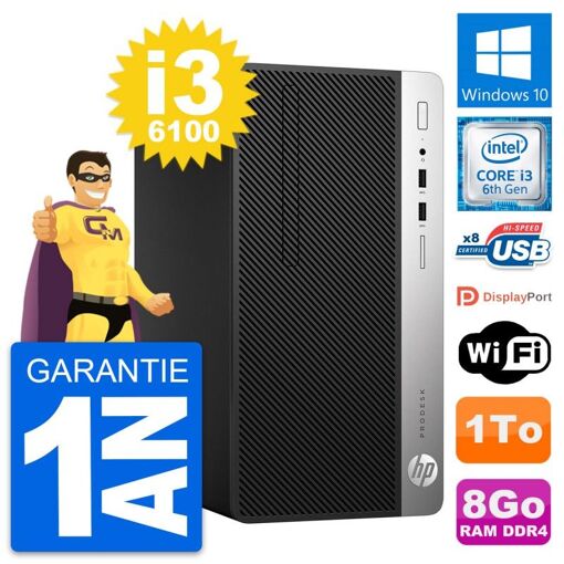 HP ProDesk 400 G4 MT Core i3 Laptop - 8GB RAM, 1TB HDD, Windows 10