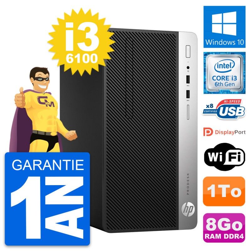 HP ProDesk 400 G4 MT Core i3 Laptop - 8GB RAM, 1TB HDD, Windows 10