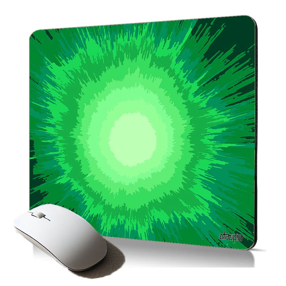 Utaupia Soft Explosion of Paint Green Mousepad - Customized Fancy Design Gift for PC Fixed