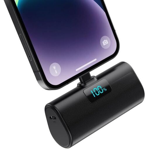 Kalanka Mini External Battery for iPhone 5200mAh, 20W PD Quick Charge Power Bank with LCD Display, Portable Compatible with iPhone 14/13/12/11/Xr/X/8/Se