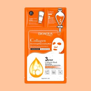 Mascarilla de colágeno en tres pasos de BIOAQUA para antienvejecimiento y reducción de arrugas