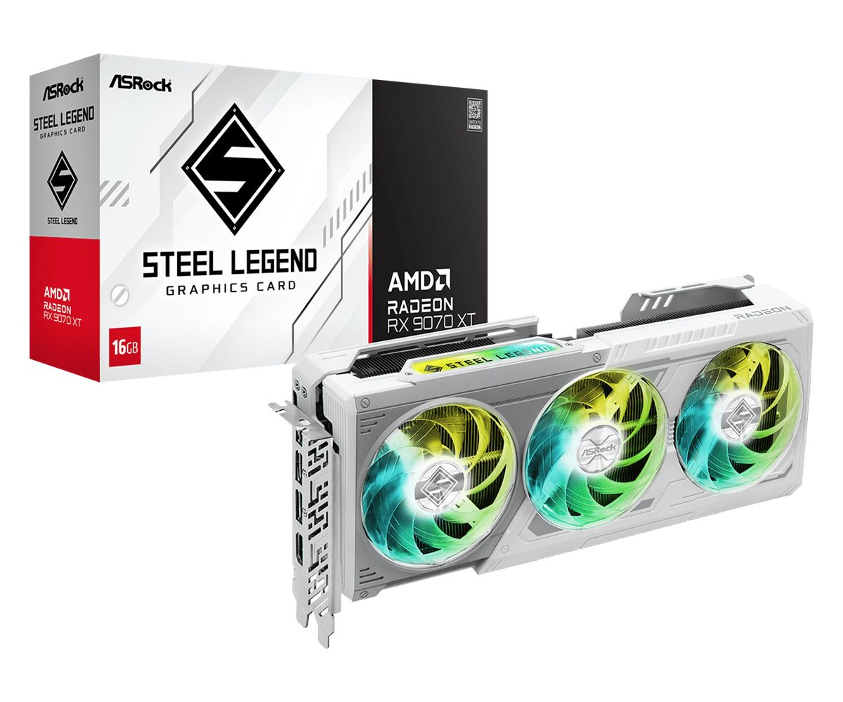 Tarjeta gráfica ASRock Radeon RX 9070 XT Steel Legend