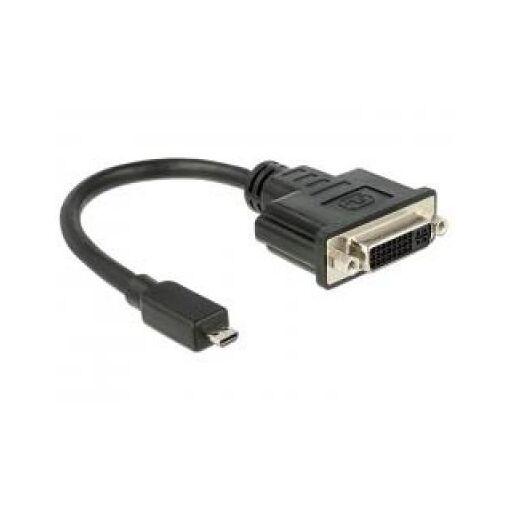 Delock Video Adapter - 19 Pin Micro HDMI Type D Male to DVI-D Female - 20 cm - Black
