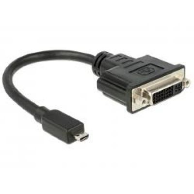 Adaptateur vidéo Delock - 19 broches micro HDMI Type D mâle vers DVI-D femelle - 20 cm - Noir