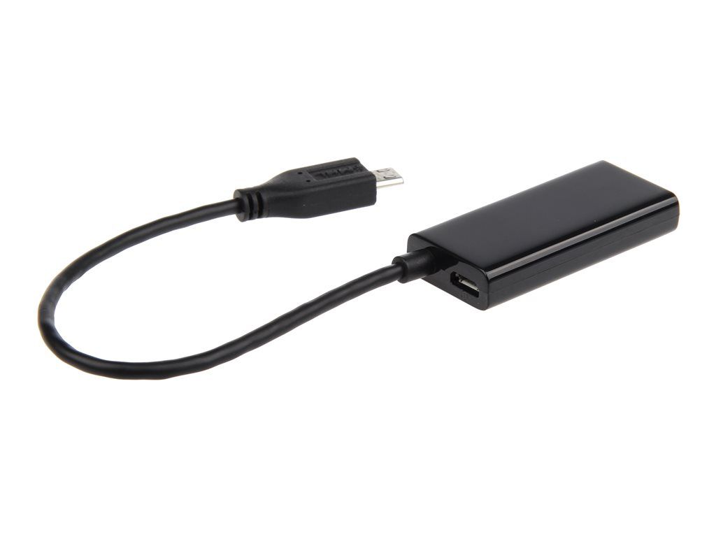 Adaptateur audio/vidéo Gembird A-MHL-003 - Micro-USB 11 broches mâle vers HDMI et micro-USB Type B femelle (alimentation uniquement) - 16 cm