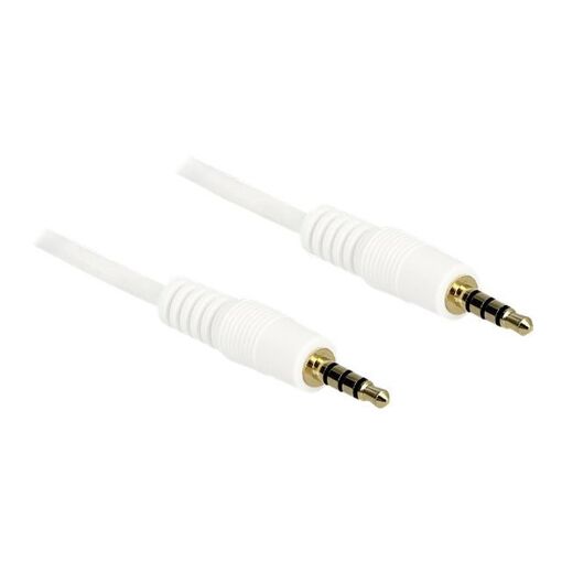 Cable de audio Delock - 1 m, mini jack macho de 4 polos a mini jack macho de 4 polos, blanco