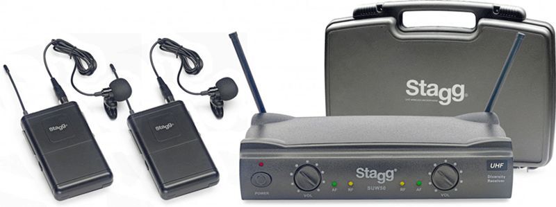 Stagg 2-Micro Wireless Cravate with Dual 800MHz Diversity Receivers
