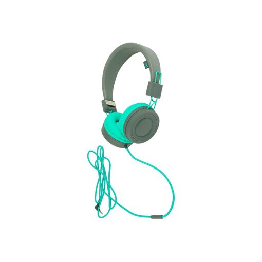 Wiko WiSHAKE - Wired Over-Ear Headphones with Microphone - Grey, Blue and Green Mix