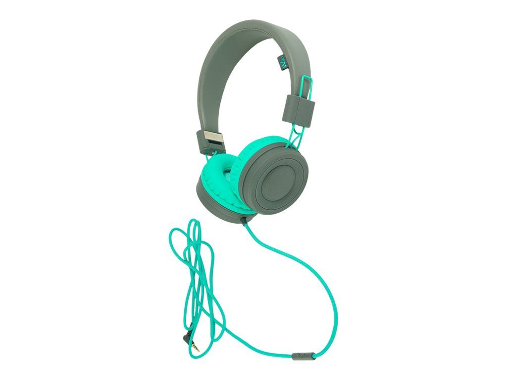 Wiko WiSHAKE - Écouteurs filaires sur oreille avec micro - Gris, mélange bleu et vert