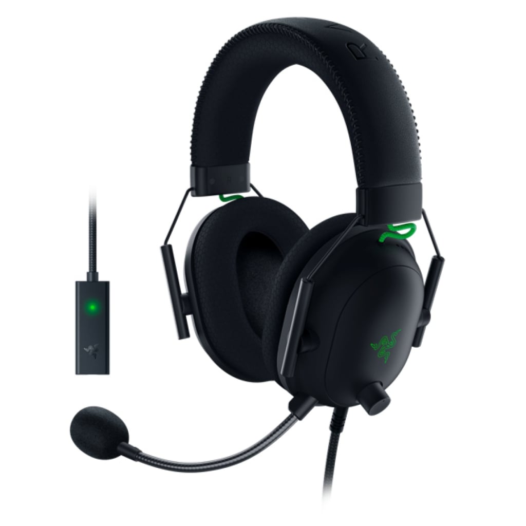 Razer Blackshark V2 Headset, 3.5mm Arc Headband, Black/Green