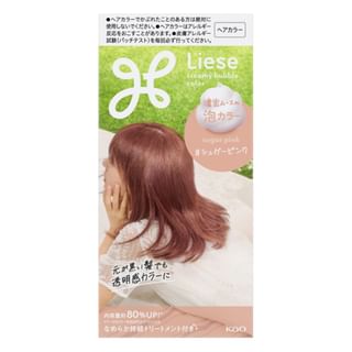 Kao Liese Creamy Bubble Hair Color for Black Hair, Sugar Pink - 115ml