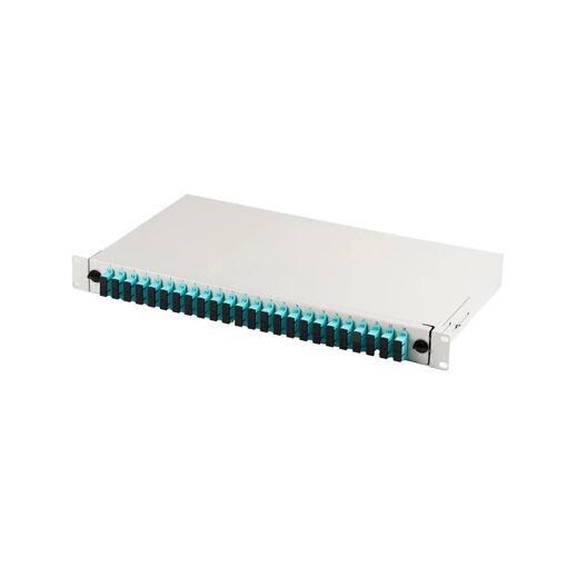 Panneau de patchage FO A-lan 19'' 1U avec 24 adaptateurs SC OM3 (gris)