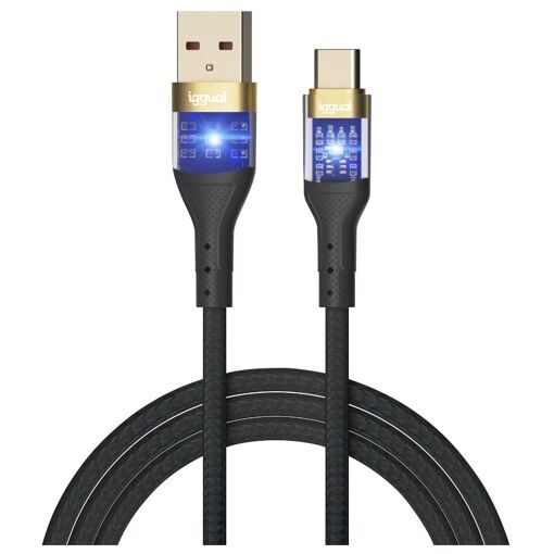 Cable USB Iggual 1m A a C, Negro