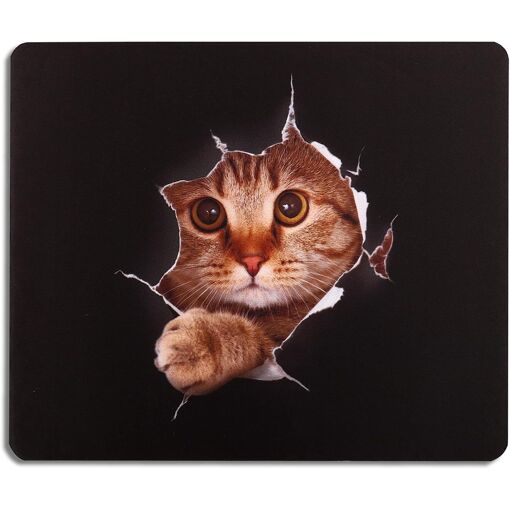 KALANKA Cat-Shaped Mouse Pad - Fun - with Pattern - 240 x 200 mm