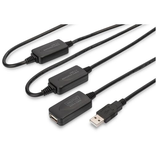 Digitus DA-73103 - Étendeur de câble USB - Câble actif USB 2.0 de 25 m de longueur