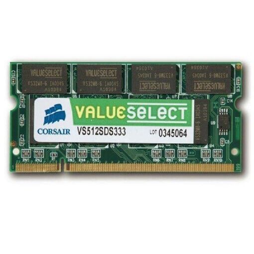 Corsair ValueSelect VS512SDS333 - 512 GB de RAM SODIMM DDR1 (PC-2700, 333 MHz)
