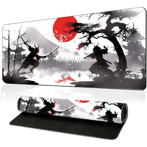 KALANKA Gaming Mouse Pad - Black, White, Red - 80x30x0.2cm, Waterproof, Anti-Slip, Stitched Edges for PC & Office Work