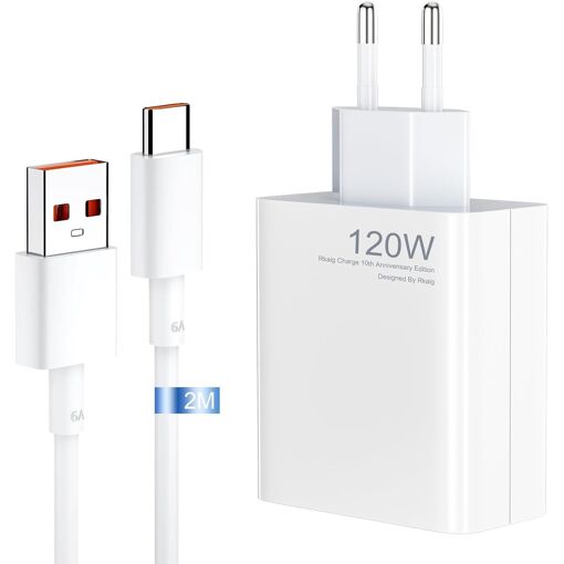 KALANKA 120W Fast Charger for Xiaomi, 2m 6A USB Type C Cable for Redmi Note 13 Pro+/14 Ultra/13T/13/12T/12X/11T Pro/Note 13/12/11s/10, POCO X6/M6/F5/X5/X4/X3/Pad 6