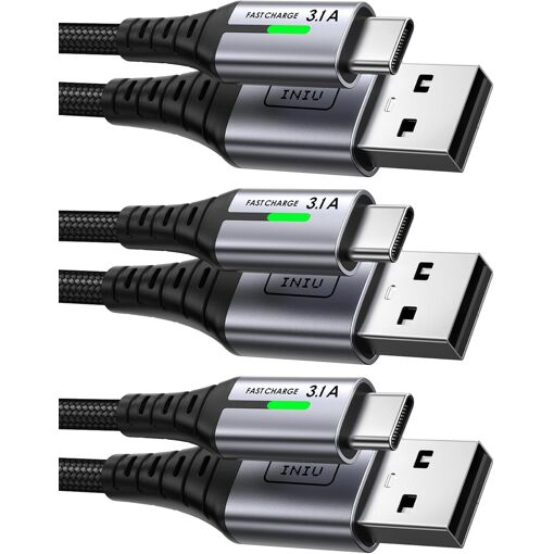 Cable de carga rápida USB-C KALANKA 3.1A (2m + 2m + 0,5m / Pack de 3)