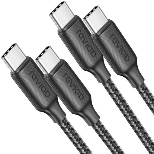 Cable USB C a USB C KALANKA [1M/Lot de 2] 100W PD3.0 5A Cargador Rápido QC3.0 para iPhone 16/15 Plus Pro Max, Galaxy S24/S23, MacBook Pro, Pad Pro, Tableta