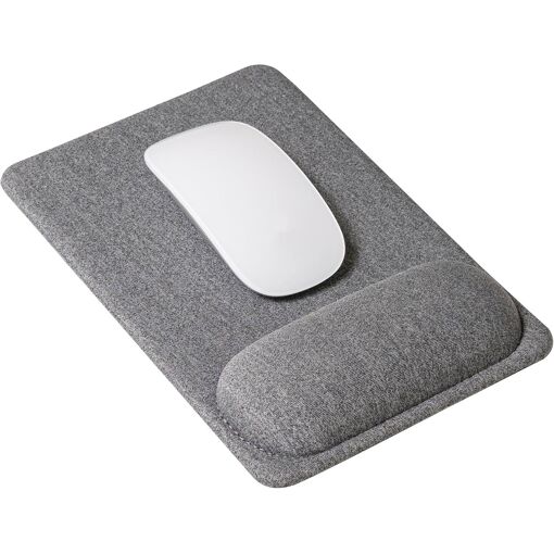 Tapis de souris KALANKA avec repose-poignet, 22,5 x 15,5 cm, gris
