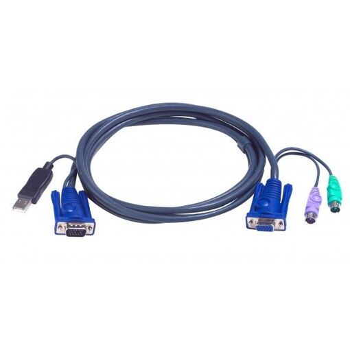 ATEN 2L-5506UP - USB Keyboard, Video and Mouse Cable (KVM) - HD-15 (VGA) to PS/2, HD-15 (VGA) - 6m