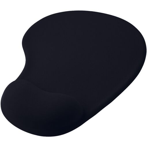 KALANKA Mouse Pad with Wrist Rest, Gel Support, Ergonomic Fabric Mousepad, Black with Rubber Anti-Slip Base