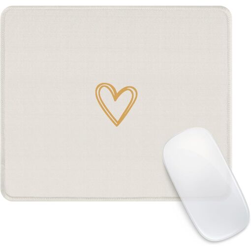 KALANKA Mouse Pad - Beige Heart-Shaped Gaming Mat