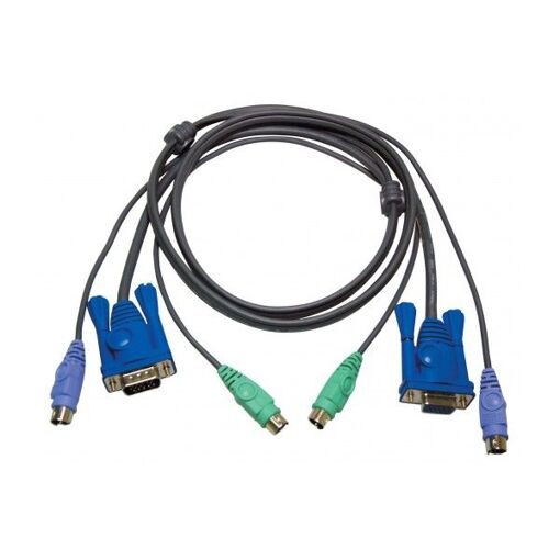 ATEN 2L-5003P/C - Keyboard/Video/Mouse (KVM) Cable - PS/2, HD-15 (VGA) Male to PS/2, HD-15 (VGA) - 3m