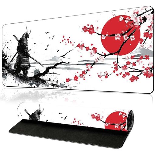 KALANKA Mouse Pad - Black, White, Red, 60x30cm, Waterproof, Anti-Slip for PC and Office