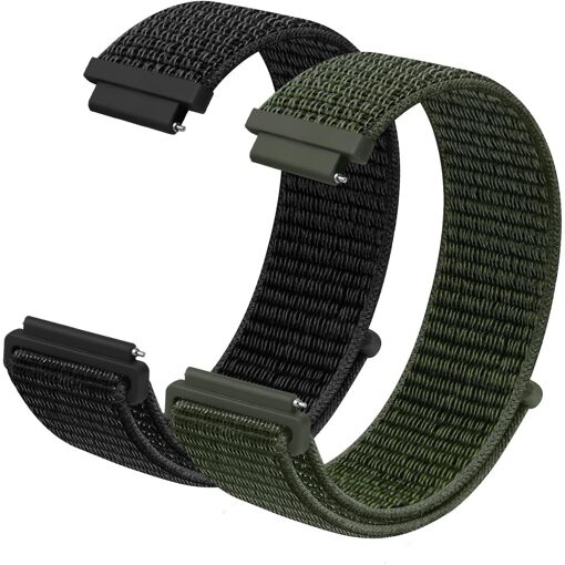 Pulsera de reloj KALANKA Trenzada, 2 Paquetes de Correas Ajustables de Liberación Rápida de Nylon para Hombre y Mujer - 16mm, 18mm, 20mm