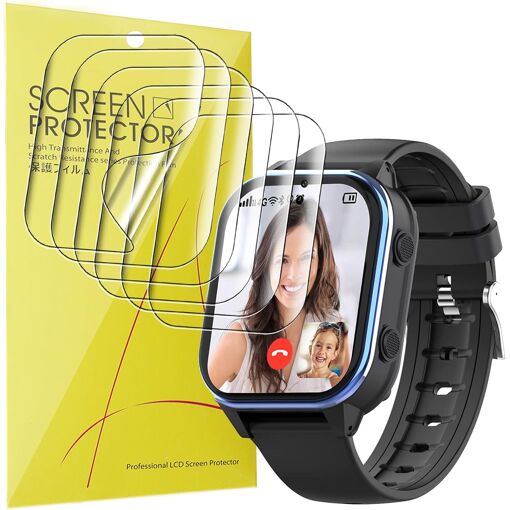 Protector de pantalla KALANKA 6 piezas para SEVGTAR A9 reloj inteligente infantil de 1,4 pulgadas - sin burbujas alta definición calidad superior transparente suave película TPU (6 paquetes)