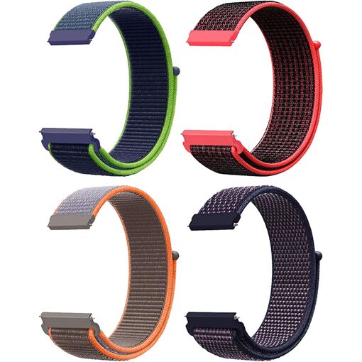 Conjunto de brazalete de reloj de nylon trenzado Kalanka con cierre rápido, 4 piezas