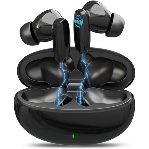 Auriculares Bluetooth KALANKA, Auriculares Inalámbricos, 36h Auriculares Estéreo con Cancelación de Ruido y Control Táctil Interior para Android/iOS