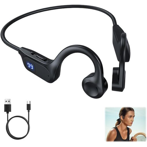 Auriculares inalámbricos KALANKA con tecnología de conducción ósea y diseño resistente al agua IP65, con una duración de batería de 15 horas