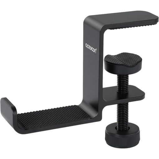 Soporte para Auriculares KALANKA, Soporte de Escritorio Ajustable con Gancho Giratorio para Todos los Auriculares de Juego/Auriculares de Oficina (Negro)