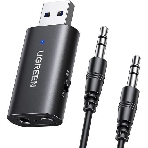 Adaptador Bluetooth KALANKA 5.4 - Emisora/receptor 2 en 1 para TV y coche con conector jack de 3,5 mm para auriculares o altavoces