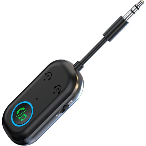 Adaptador Bluetooth KALANKA 5.3, Transmisor y Receptor 2 en 1, Compatible con 2 Auriculares, Conector Jack de 3,5 mm para TV, Teléfono, Coche, Sistema de Audio