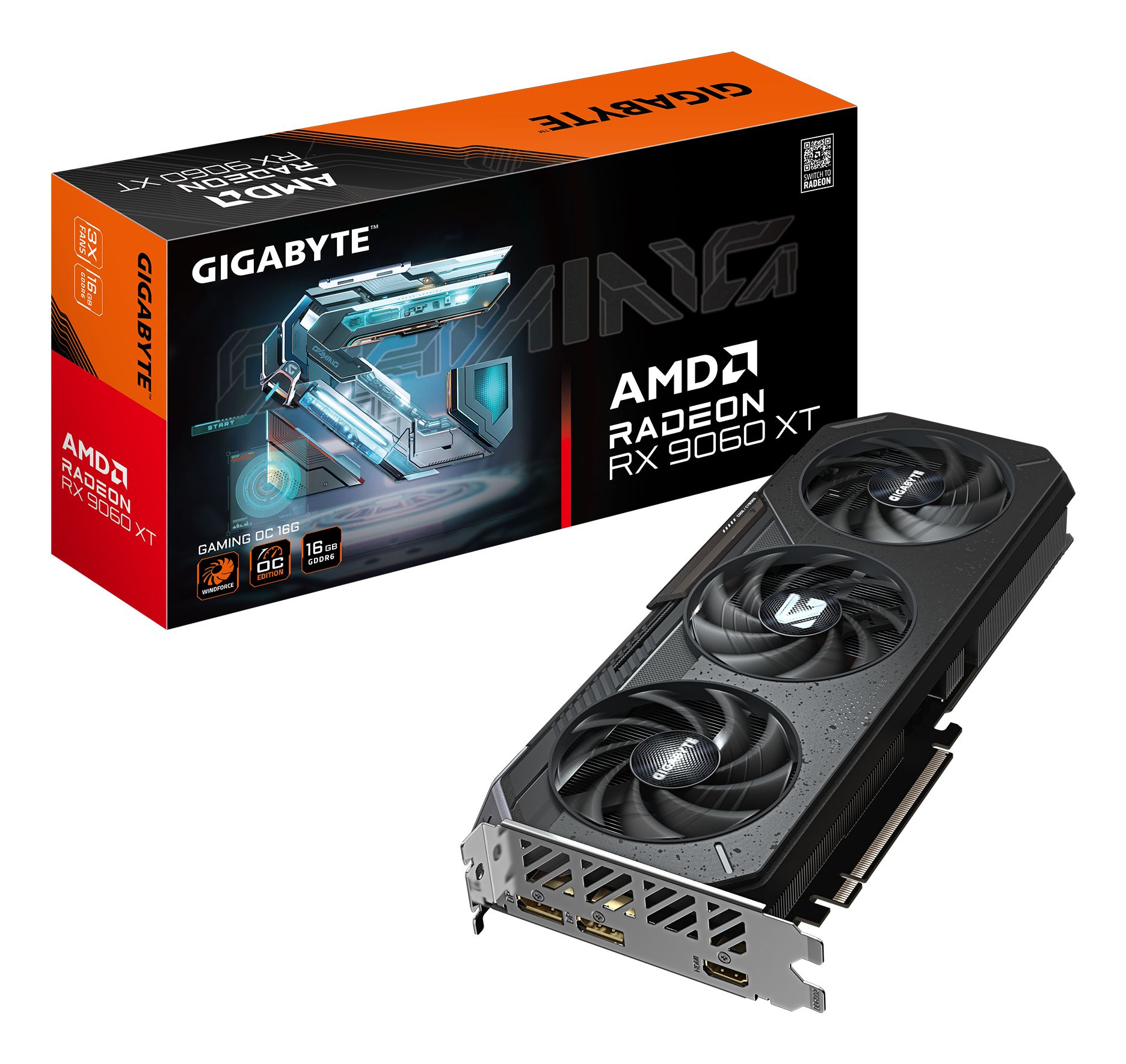 Gigabyte Radeon RX 9060 XT Gaming OC 16G - 16GB GDDR6, 128-bit, PCI-E 5.0, 3320 MHz Core Clock