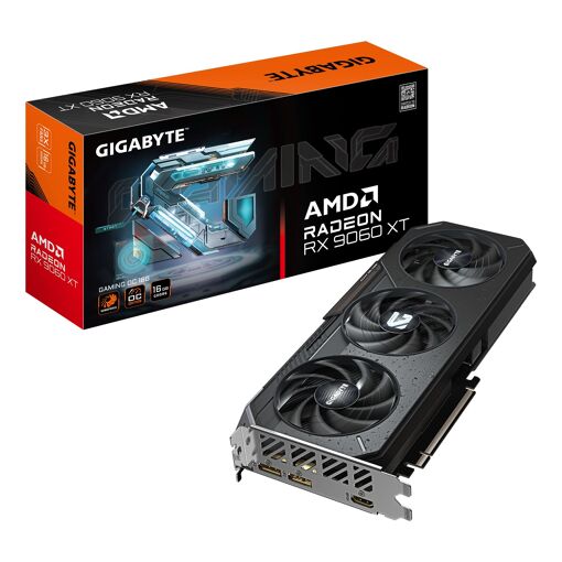 Carte graphique Gigabyte Radeon RX 9060 XT Gaming OC 16 Go - 16 Go GDDR6, 128 bits, PCI-E 5.0, 3320 MHz Fréquence du cœur