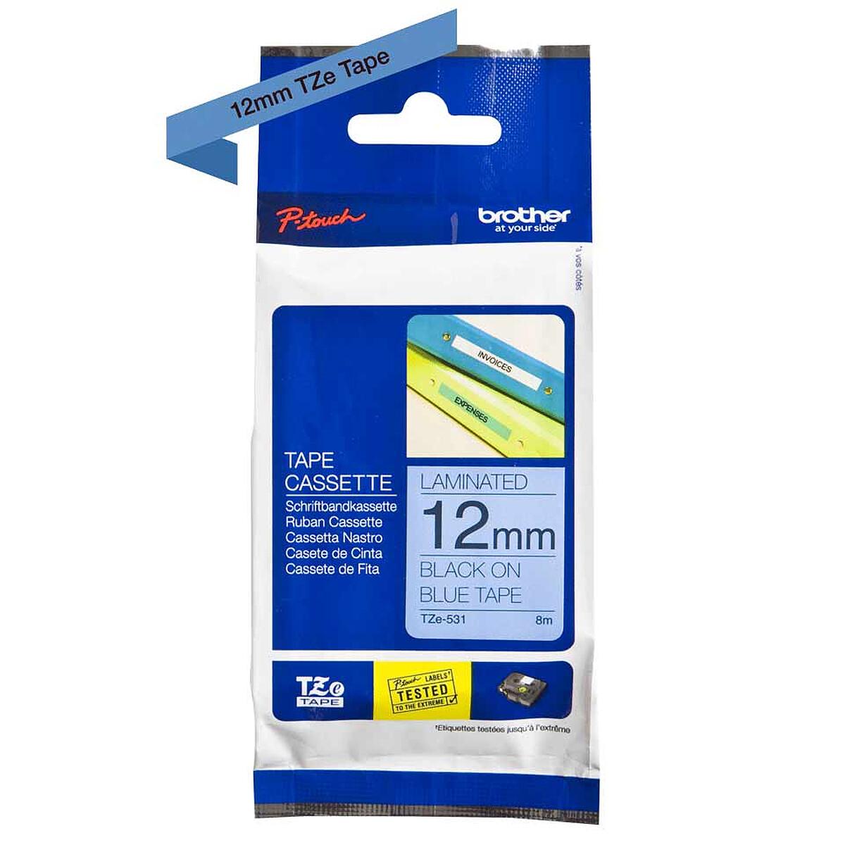 Tinta Brother TZE-531 - Negro/Azul 12 mm, 8 m