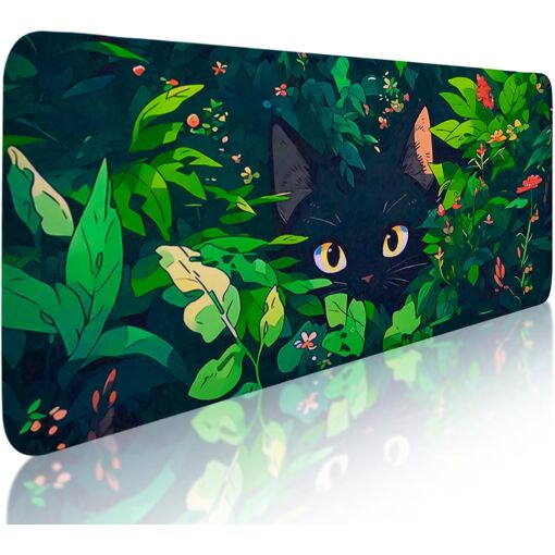 Alfombra de ratón de juego KALANKA Grande, 80 x 30 cm, base de goma antideslizante, alfombra de ratón extendido XL para computadora portátil y PC, protección de escritorio, verde
